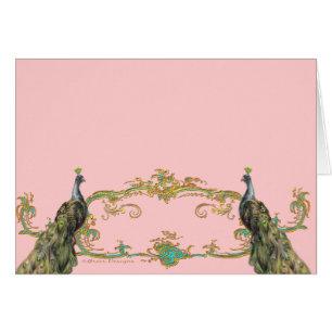 Cartão Pavock e Dourado Filigree