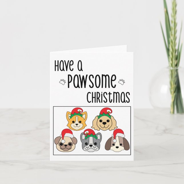 Cartão Pawsome Dog Christmas Card (Frente)