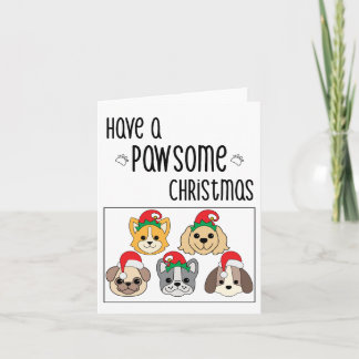 Cartão Pawsome Dog Christmas Card