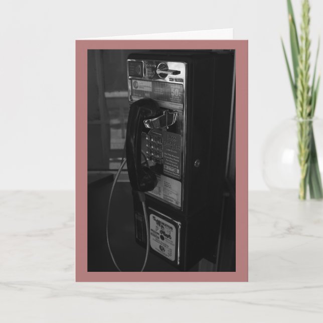 Cartão Pay Phone Call Me Greeting Card (Frente)