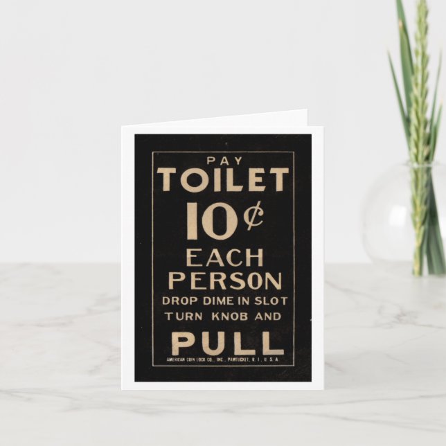 Cartão Pay Toilet Note Card (Frente)