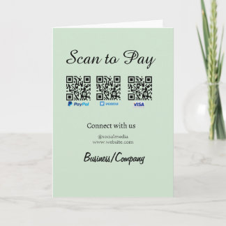 Cartão paypal venmo visa card scan to pay QR social media