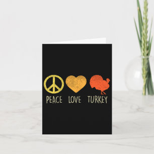 Cartão Paz Amar Turquia Diversão Dia de Ação de Graças Hi