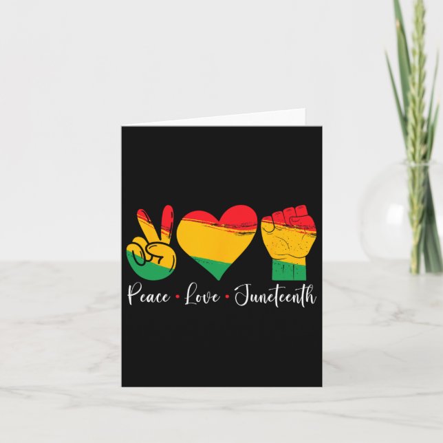 Cartão Paz Amor 1865 Homens do Orgulho Negro Mulheres K (Frente)