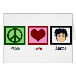 Cartão Paz Amor Anime