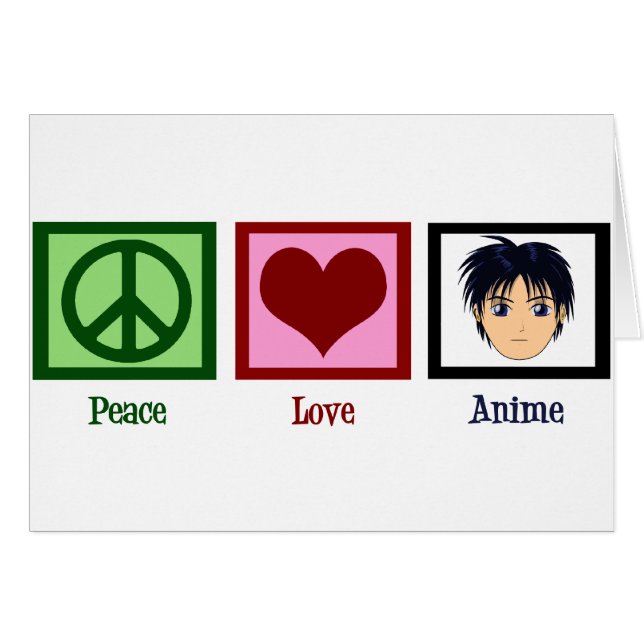 Cartão Paz Amor Anime (Frente Horizontal)