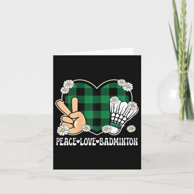 Cartão Paz Amor Badminton Lover Outfit Mulheres Meninas C (Frente)