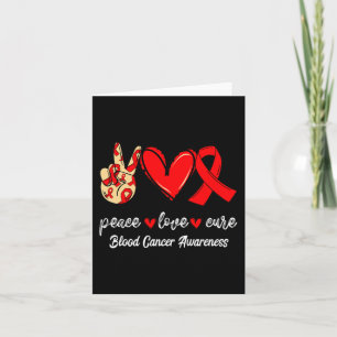 Cartão Paz Amor Cura Cancer Sangue Vermelho Fita Consciên