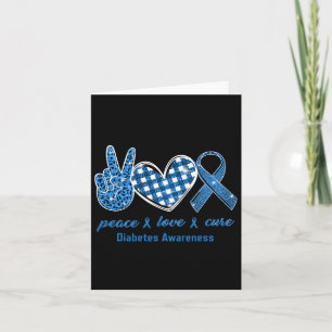 Cartão Paz Amor Curto Diabetes Leopardo Sensibilização Su