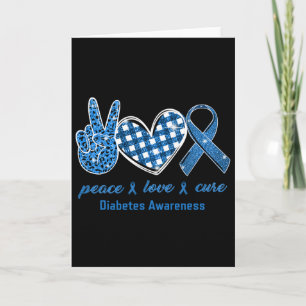 Cartão Paz Amor Curto Diabetes Leopardo Sensibilização Su