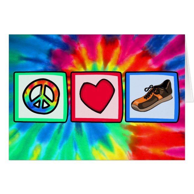 Cartão Paz, amor, funcionando (Frente Horizontal)