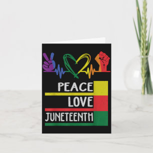 Cartão Paz amor juneteenth orgulho garota negra rainha mu
