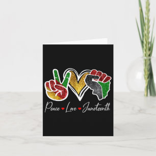 Cartão Paz Amor Juneteenth Orgulho Negro Liberdade 4 De J