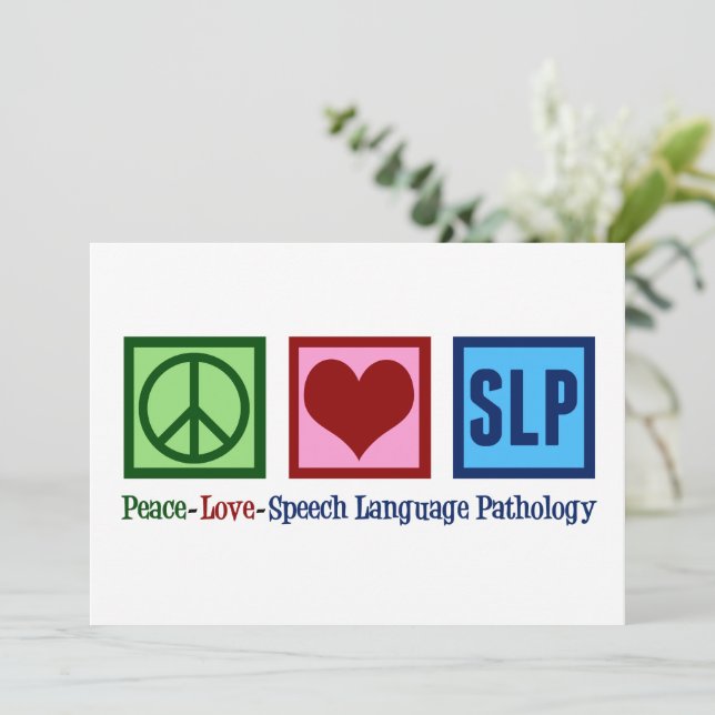 Cartão Paz Amor Linguagem SLP Patologia (Em pé/Frente)