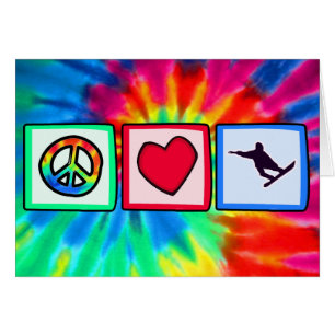 Cartão Paz, amor, snowboarding