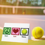 Cartão Paz Amor Tênis<br><div class="desc">Você é o profissional de tênis na sua escola ou faculdade? Mostre isso.</div>