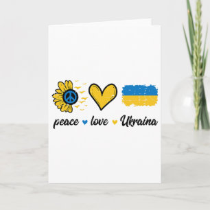 Cartão Paz Amor Ucrânia Vintage Ucraniano Groovy Mulheres