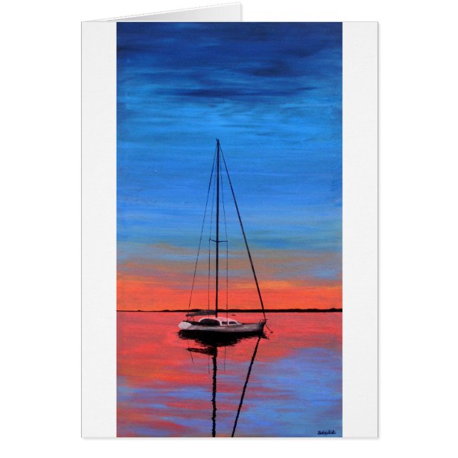 Cartão Paz ao pôr do sol (Frente)