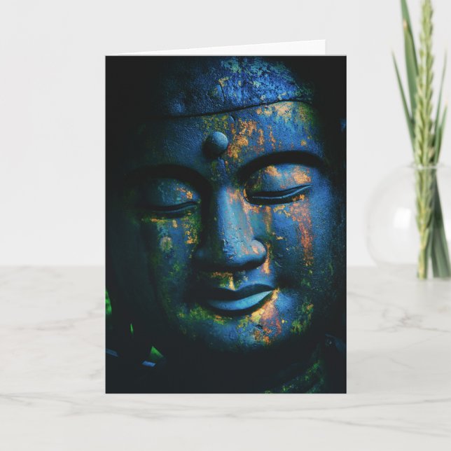 Cartão Paz Blue Buddha Om (Frente)