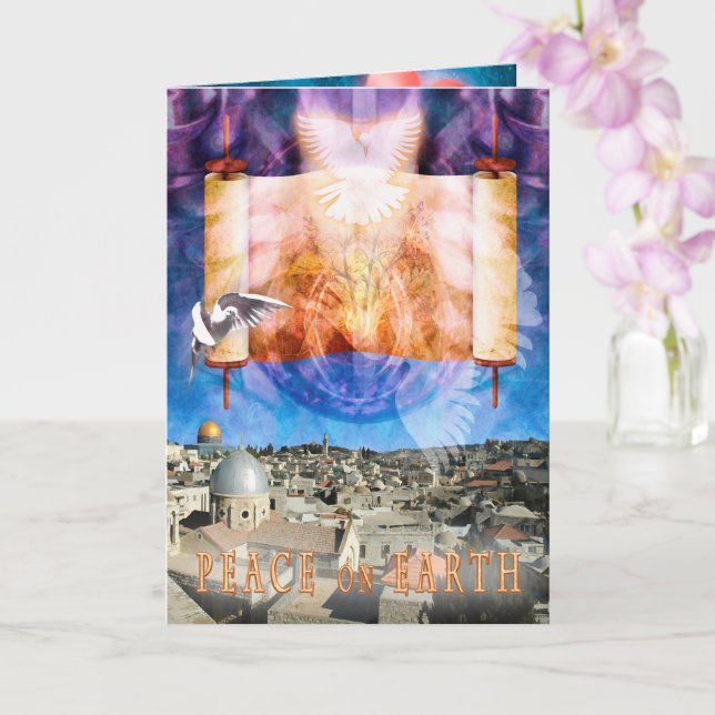 Cartão PAZ DE Jerusalém NA TERRA (Orquídea)