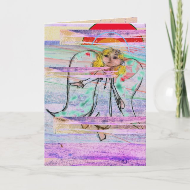 Cartão Paz do Anjo do Natal (Frente)