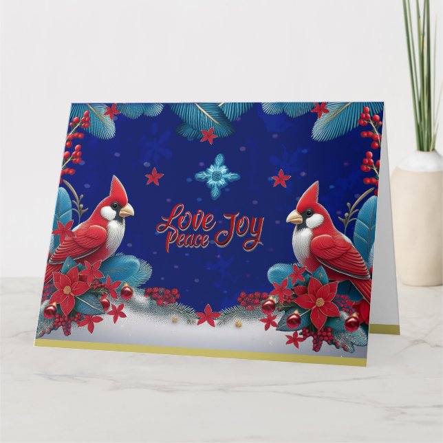 Cartão Paz e Alegria Bênçãos neste Natal (Frente)