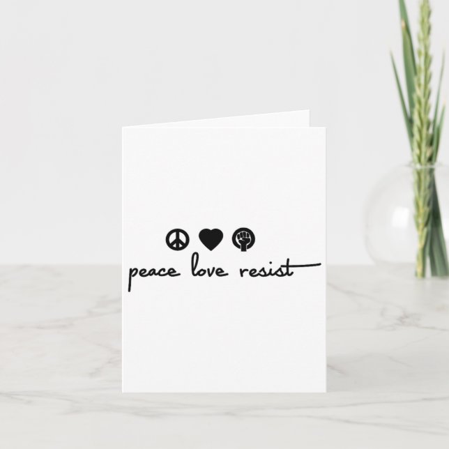 Cartão Paz e amor resistem (Frente)