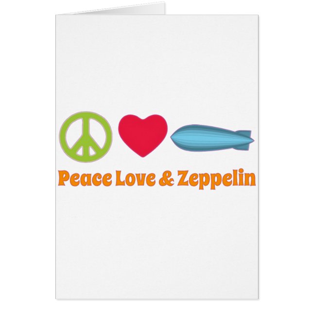 Cartão Paz e zepelim do amor (Frente)