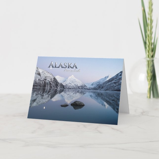 Cartão Paz no Alasca na Terra (Frente)