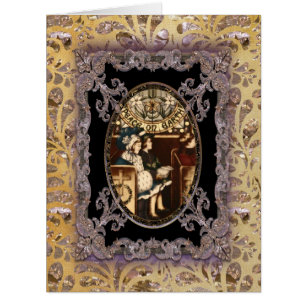 Cartão Paz no Natal do Victorian da terra