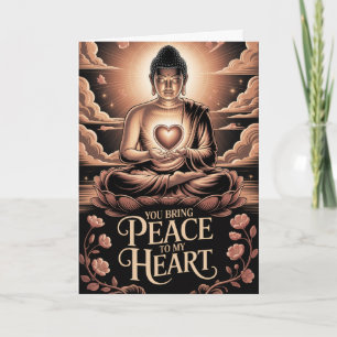 Cartão Paz Para o Meu Coração Buda Mindfulness Dia dos Na