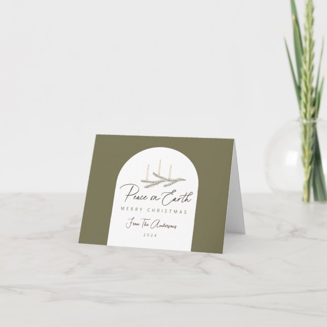Cartão Paz Personalizada na Terra de Natal Dobrada (Frente)