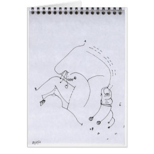 Cartão PDD24 Pequenas portas de retrato surreal de desenh