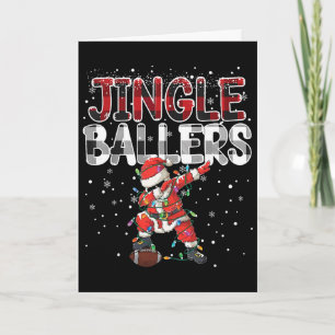 Cartão Pé de Papai Noel Jingle Llers Natal Futebol Xadrez