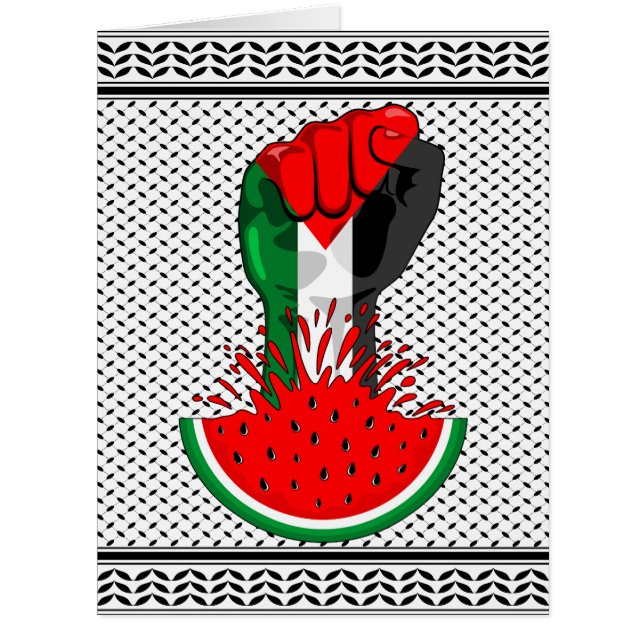 Cartão Pé de resistência da Palestina em Watermelon (Frente)