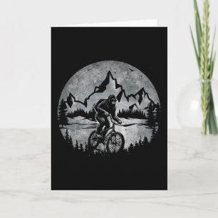 Cartão Pé Grande Andando de Bicicleta Mountain Bike Lua P