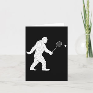 Cartão Pé Grande Jogando Badminton Chuttle Engraçado Badm