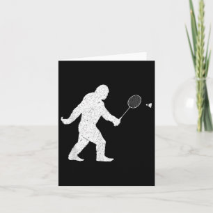 Cartão Pé Grande Jogando Peteca de Badminton Engraçado Ba