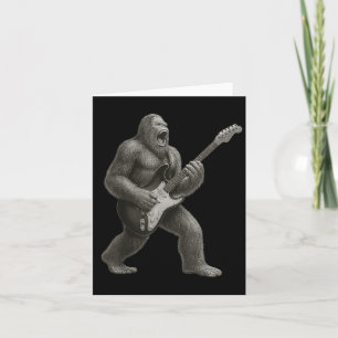 Cartão Pé Grande Jogando Violão Rock E Homens Presentes