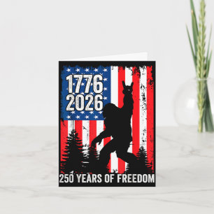 Cartão Pé-grande patriótico 250 anos de liberdade EUA 250
