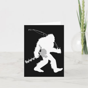 Cartão Pé Grande Pé Pescador De Gelo Yeti Com Perfuração