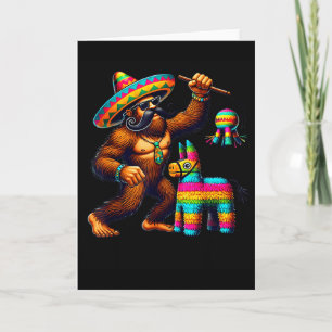 Cartão Pé Grande Pinata Cinco De Mayo Mexicano Sasquatch 