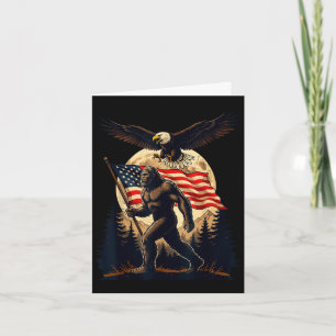 Cartão Pé grande sasquatch bigfoot bandeira americana pat