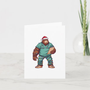 Cartão Pé Grande Sasquatch Enfermeira Natal Saúde