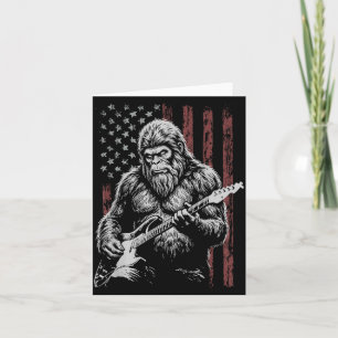 Cartão Pé Grande Tocando Guitarra Bandeira Americana 250