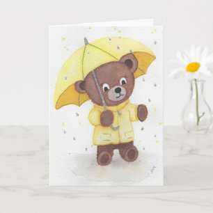 Cartão Pé-urso na Chuva