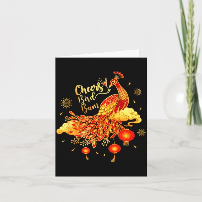 Cartão Pea Mahjong Cheers Bird Bam Chinese Mah Jong Game  (Frente)