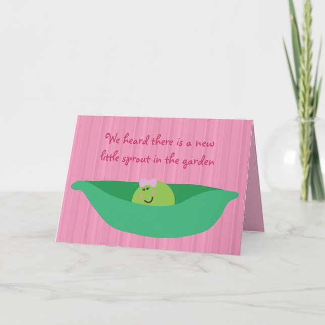Cartão Pea Pod Pals Nova Bebê Parabéns Card (Frente)