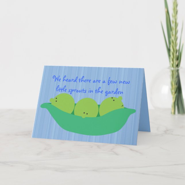 Cartão Pea Pod Pals Nova Placa de Parabéns para Bebês (Frente)