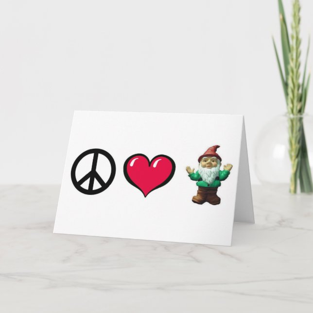 Cartão Peace Heart Gnome por FreeWitch Greeting Card (Frente)